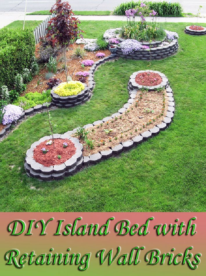 DIY – Island Bed with Retaining Wall Bricks