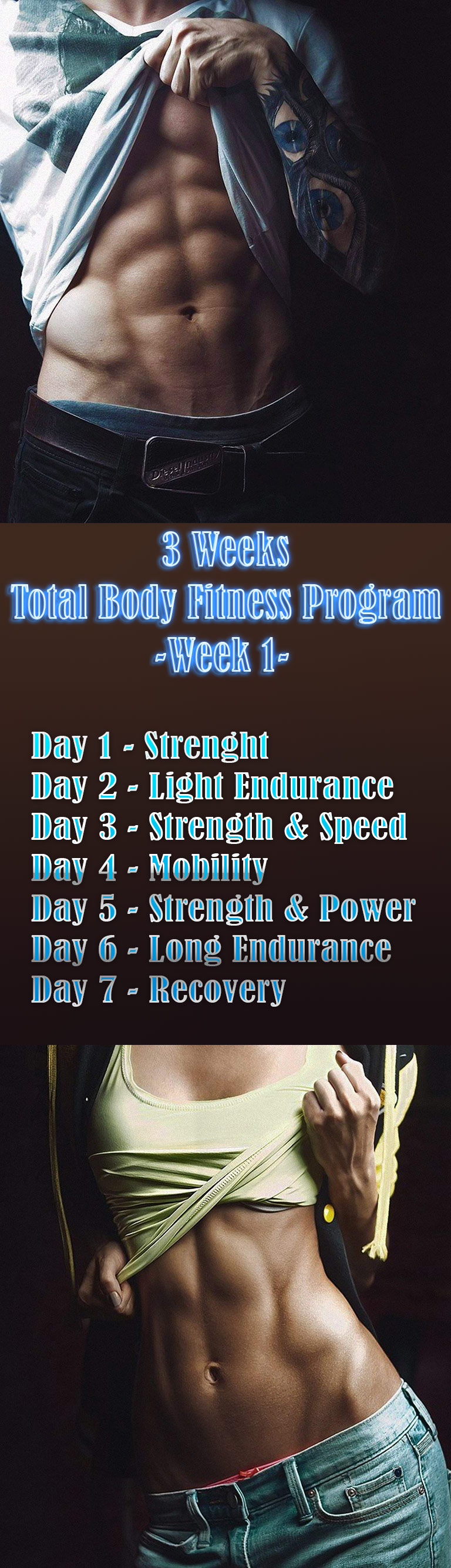 3 Weeks Total Body Fitness Program- Week 1