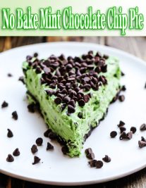 No Bake Mint Chocolate Chip Pie