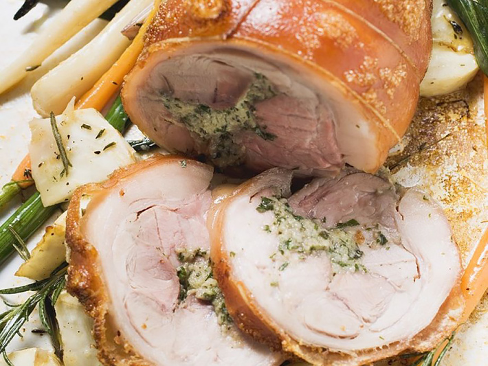 Keto Herb Stuffed Pork Loin