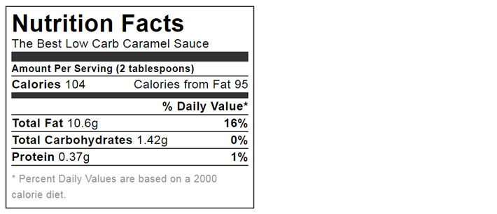 Keto Sugar Free Caramel Sauce